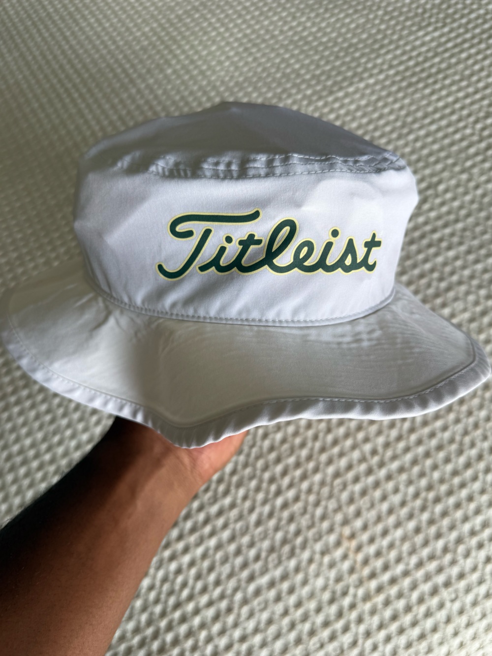 Titleist Kids White Bucket Hat with Green Script Logo - Picture 6 of 7